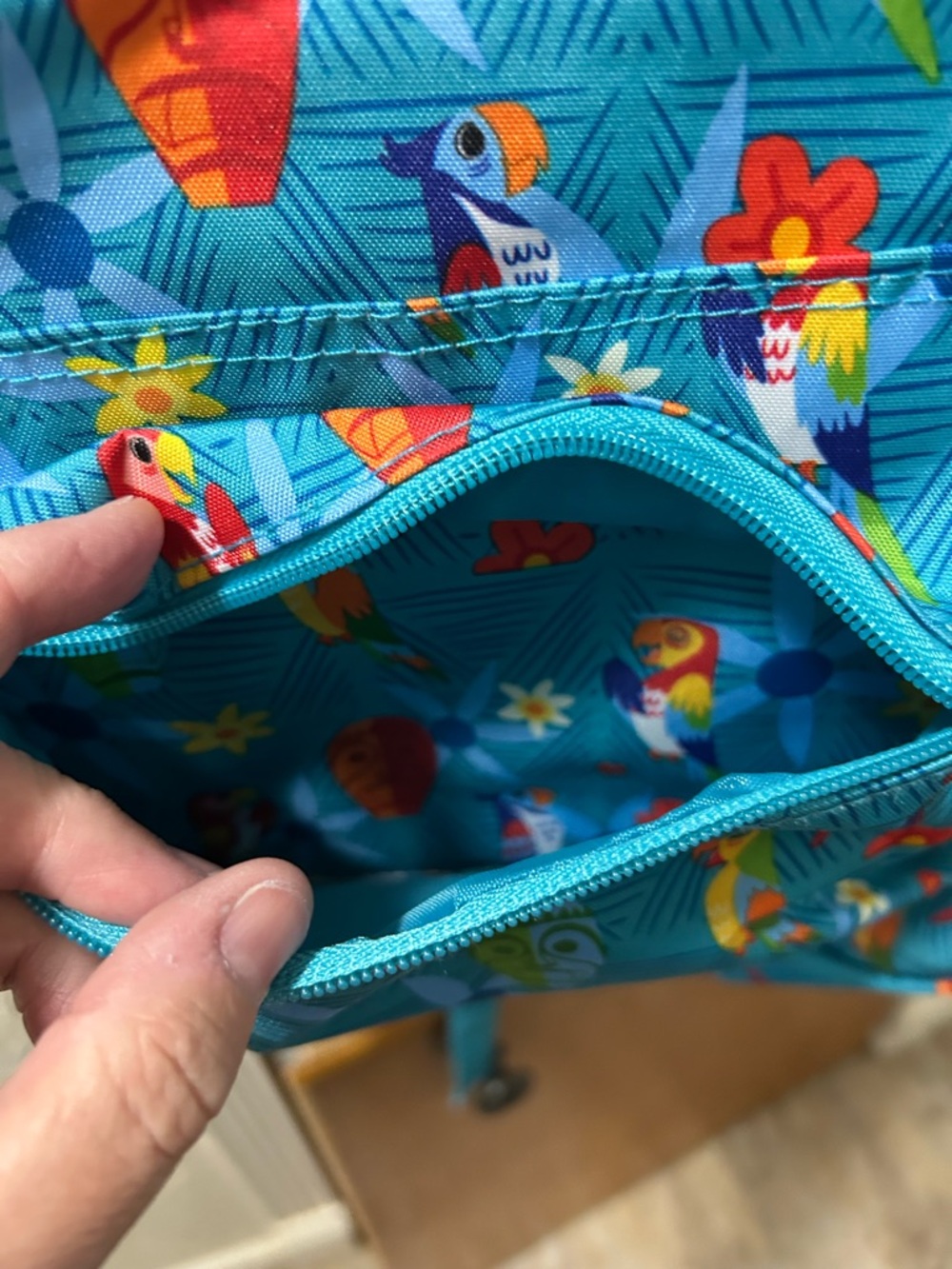 Disney tiki room Blue Tropical Parrot Backpack - Picture 3 of 7